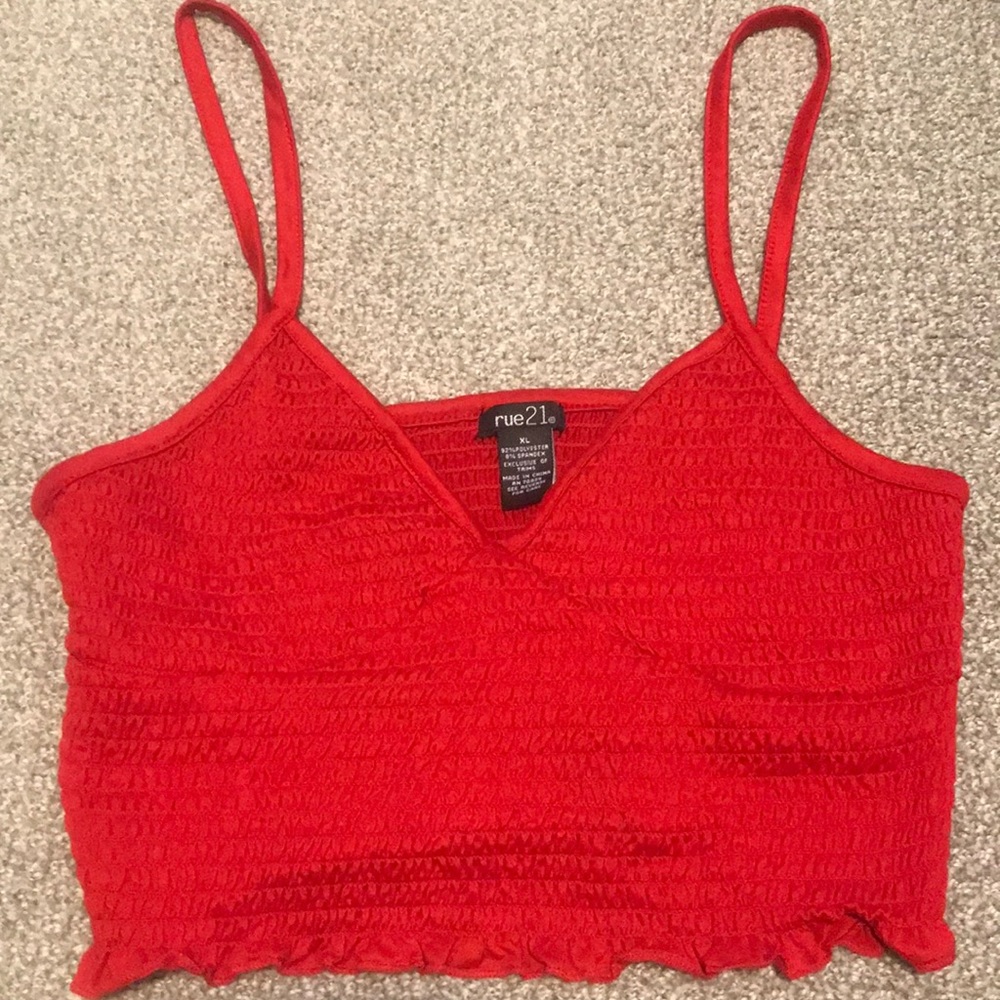 rue21 Ruched Red Crop Top